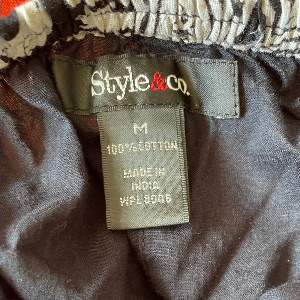 Style & Co. Black and Cream Paisley Tiered Maxi Skirt - Picture 2 of 3